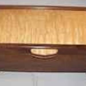 Hand carved curley maple and walnut box